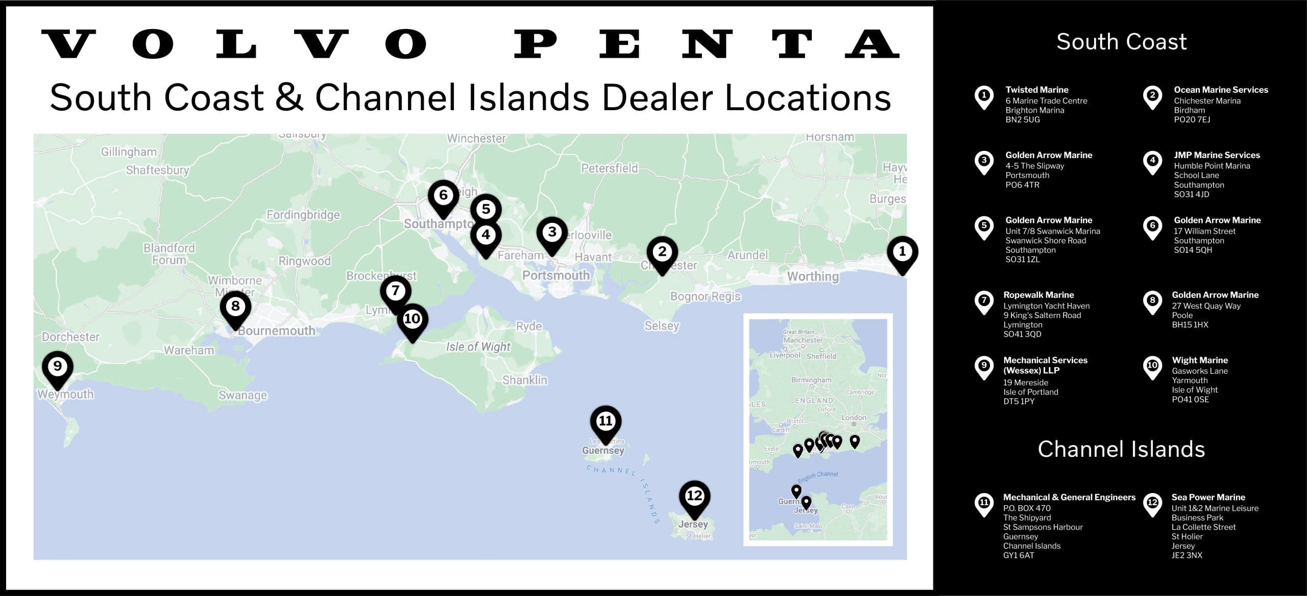 Volvo Penta Dealers Map Volvo Penta Dealers Map